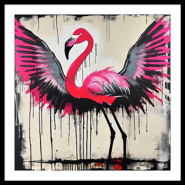 Pink Flamingo - Framed Print