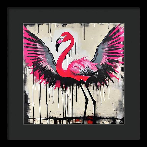 Pink Flamingo - Framed Print