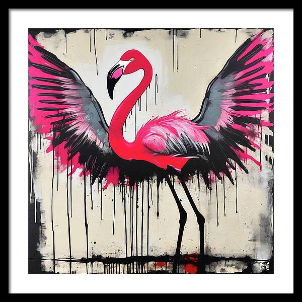 Pink Flamingo - Framed Print