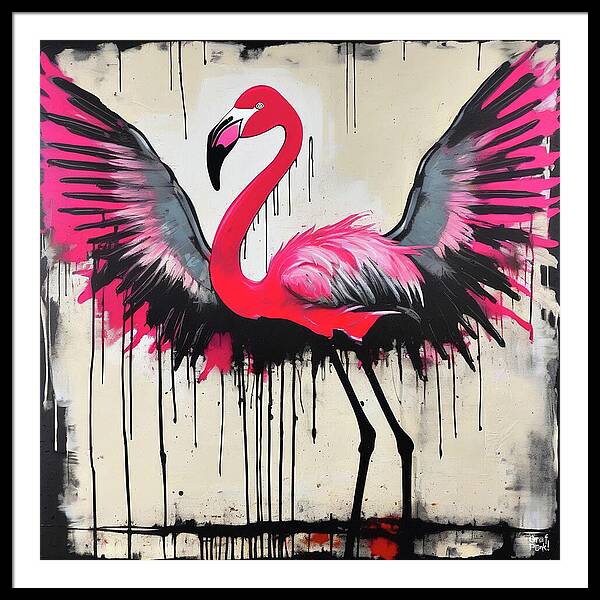 Pink Flamingo - Framed Print