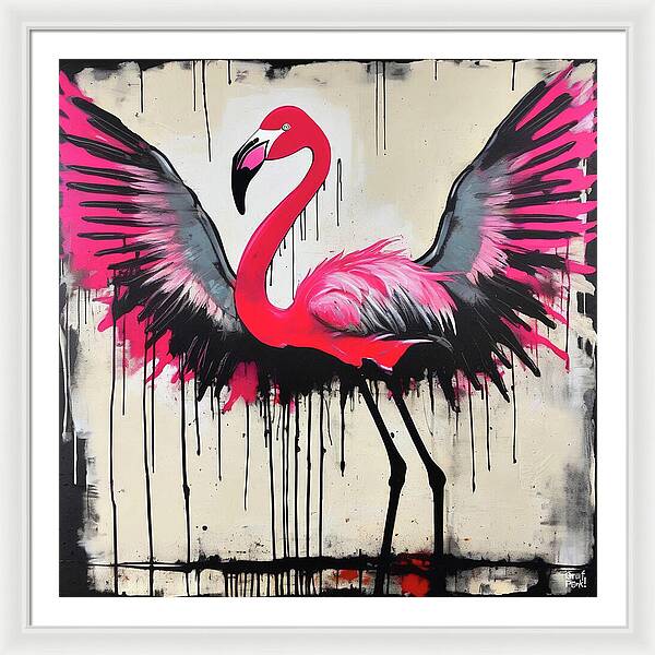 Pink Flamingo - Framed Print