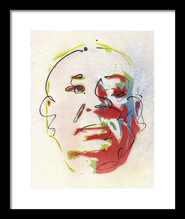 Portrait of Alfred Hitchcock - Framed Print