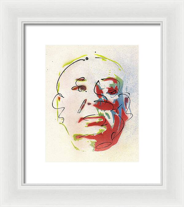 Portrait of Alfred Hitchcock - Framed Print