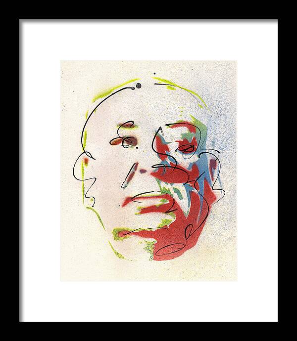 Portrait of Alfred Hitchcock - Framed Print