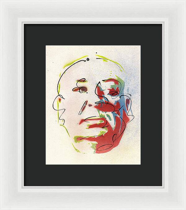 Portrait of Alfred Hitchcock - Framed Print