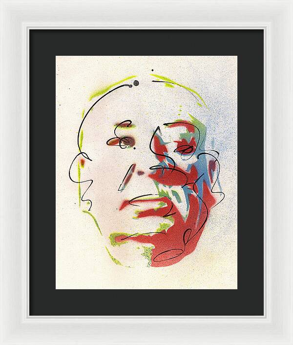 Portrait of Alfred Hitchcock - Framed Print