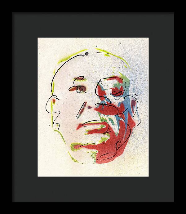 Portrait of Alfred Hitchcock - Framed Print