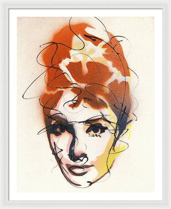 Portrait of Audrey Hepburn 4 - Framed Print