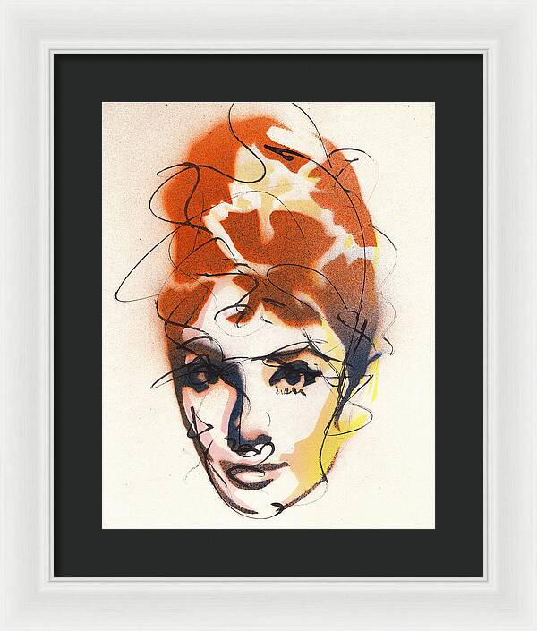 Portrait of Audrey Hepburn 4 - Framed Print