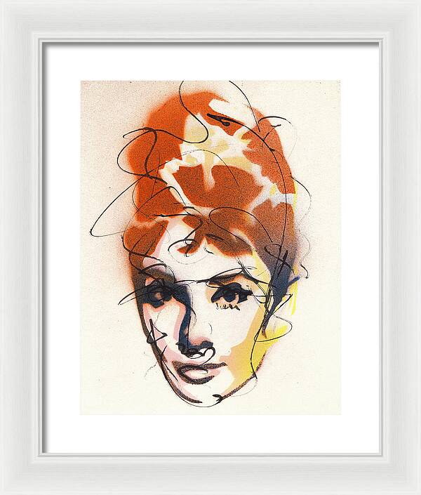 Portrait of Audrey Hepburn 4 - Framed Print