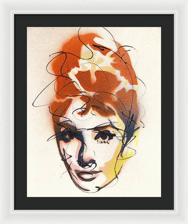 Portrait of Audrey Hepburn 4 - Framed Print