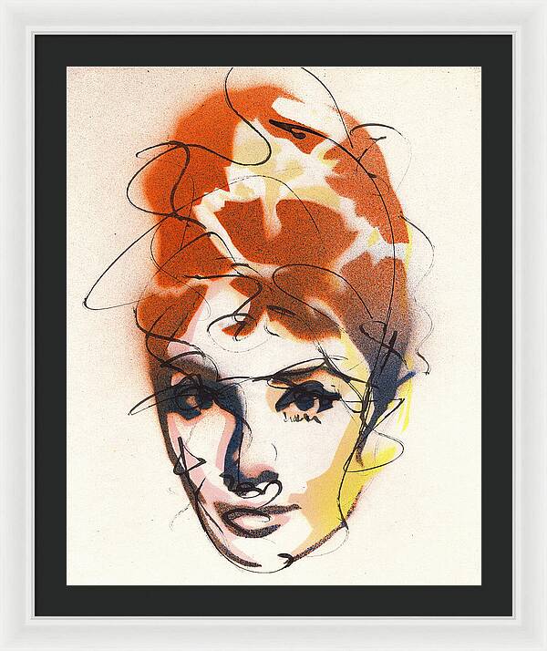 Portrait of Audrey Hepburn 4 - Framed Print