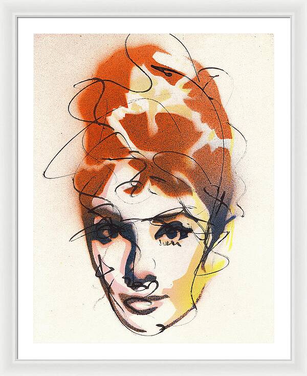 Portrait of Audrey Hepburn 4 - Framed Print