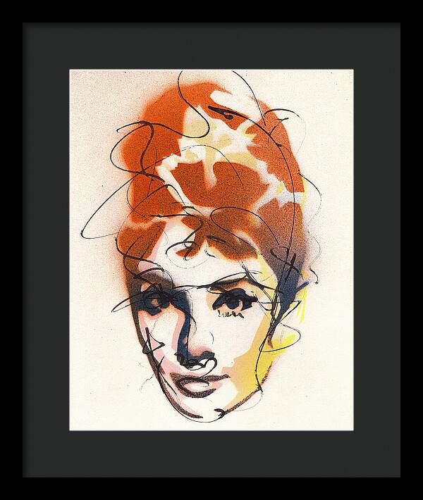 Portrait of Audrey Hepburn 4 - Framed Print