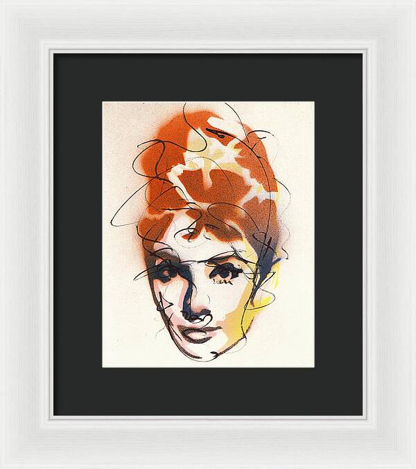 Portrait of Audrey Hepburn 4 - Framed Print