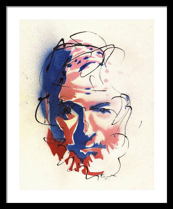 Portrait of Ernest Hemingway - Framed Print