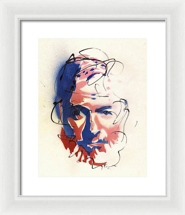 Portrait of Ernest Hemingway - Framed Print