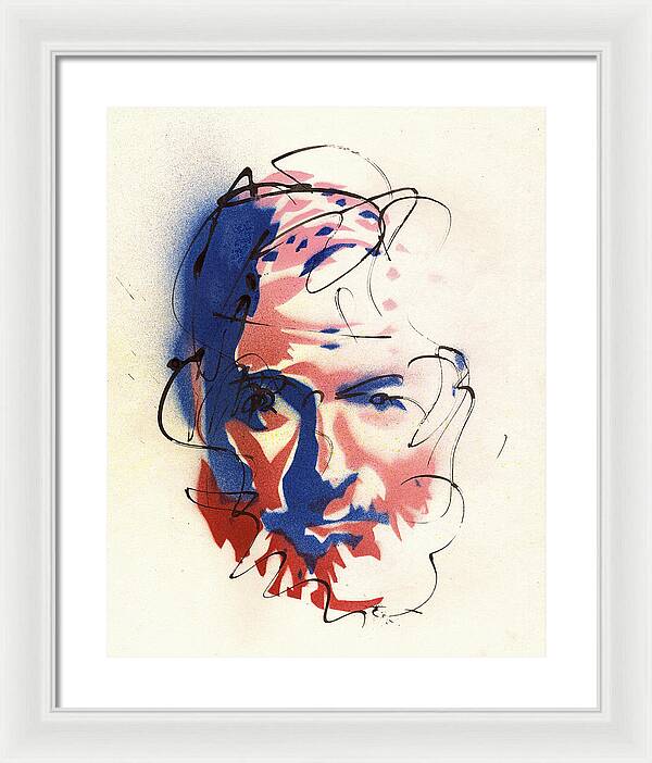 Portrait of Ernest Hemingway - Framed Print