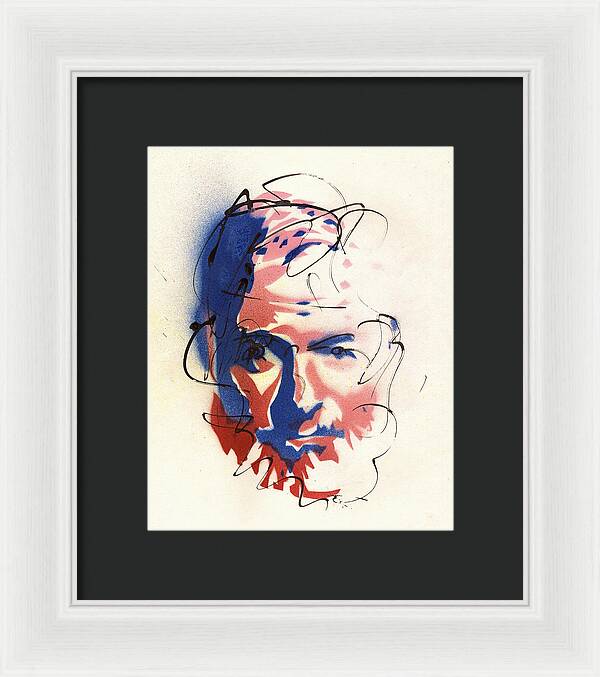 Portrait of Ernest Hemingway - Framed Print