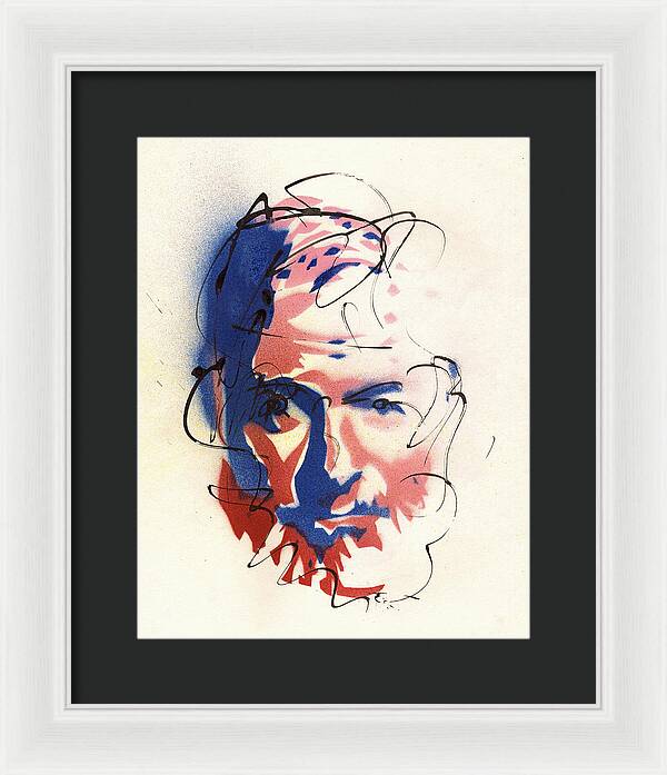 Portrait of Ernest Hemingway - Framed Print