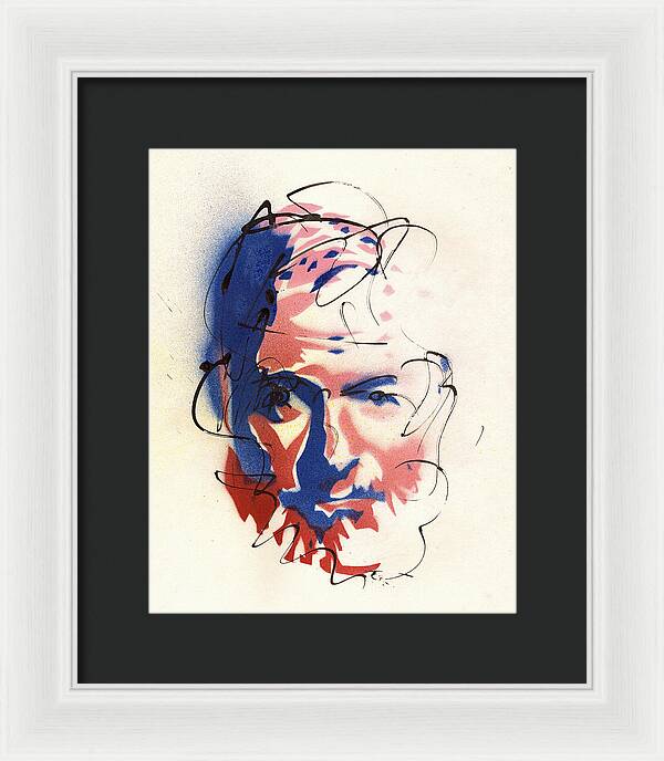 Portrait of Ernest Hemingway - Framed Print