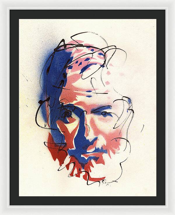 Portrait of Ernest Hemingway - Framed Print