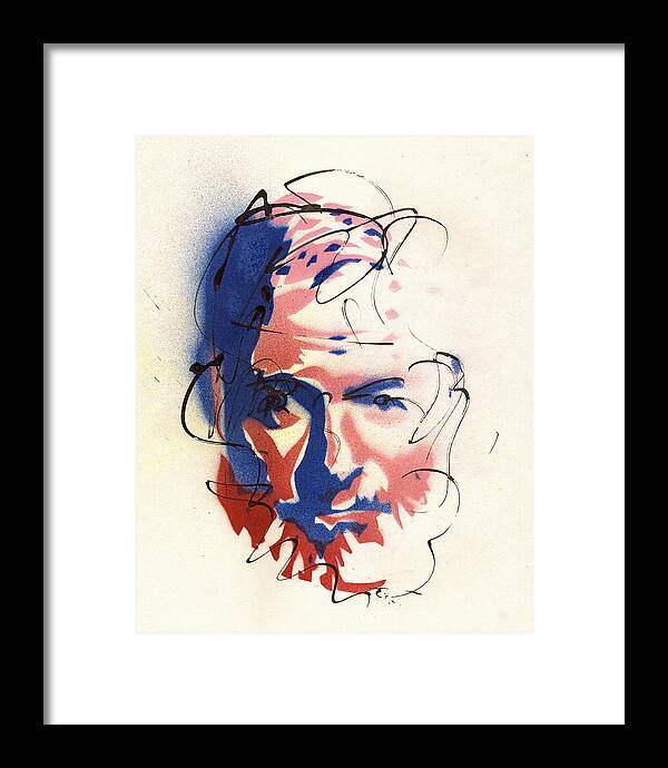 Portrait of Ernest Hemingway - Framed Print