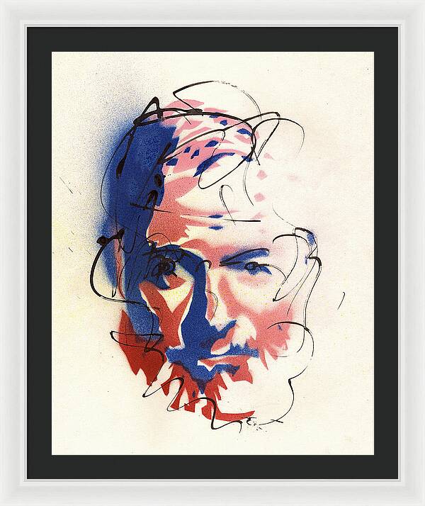 Portrait of Ernest Hemingway - Framed Print