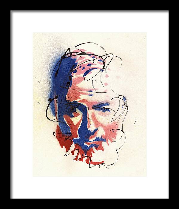 Portrait of Ernest Hemingway - Framed Print