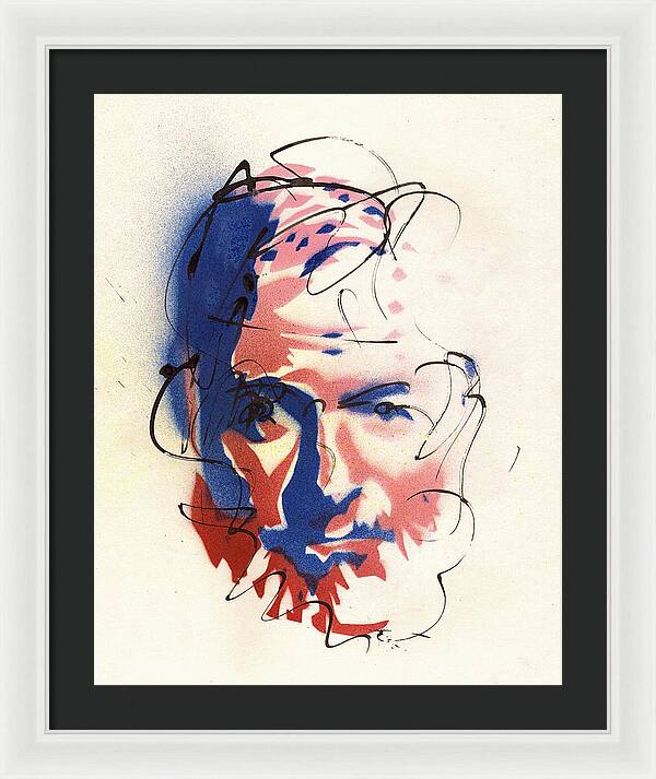 Portrait of Ernest Hemingway - Framed Print