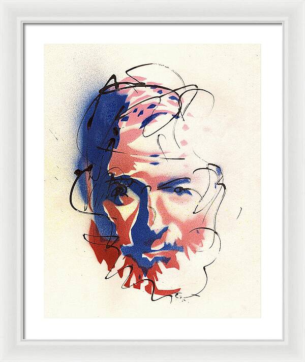 Portrait of Ernest Hemingway - Framed Print