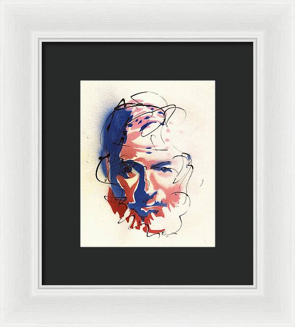 Portrait of Ernest Hemingway - Framed Print