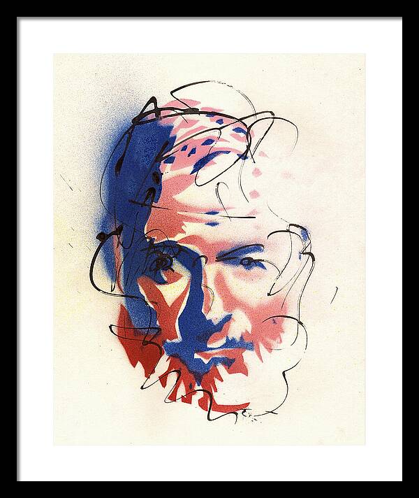 Portrait of Ernest Hemingway - Framed Print