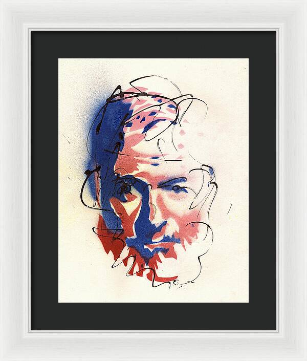 Portrait of Ernest Hemingway - Framed Print