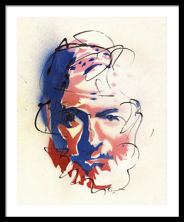 Portrait of Ernest Hemingway - Framed Print