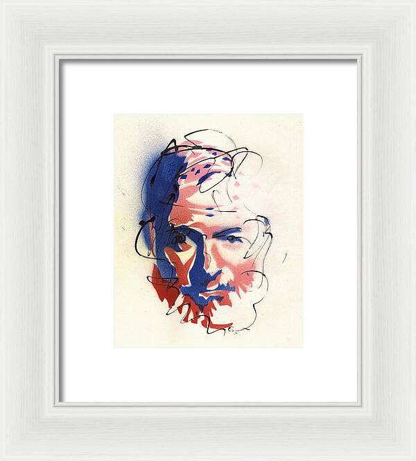 Portrait of Ernest Hemingway - Framed Print