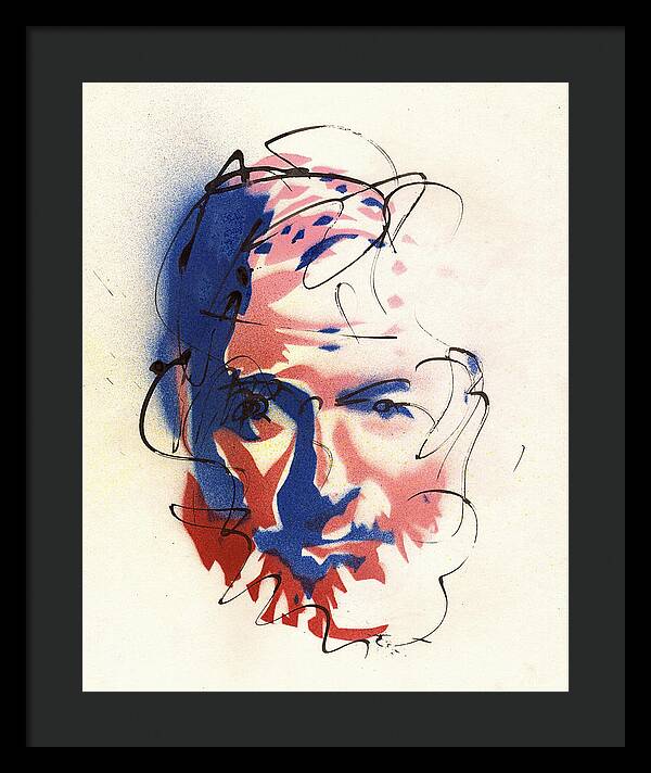 Portrait of Ernest Hemingway - Framed Print