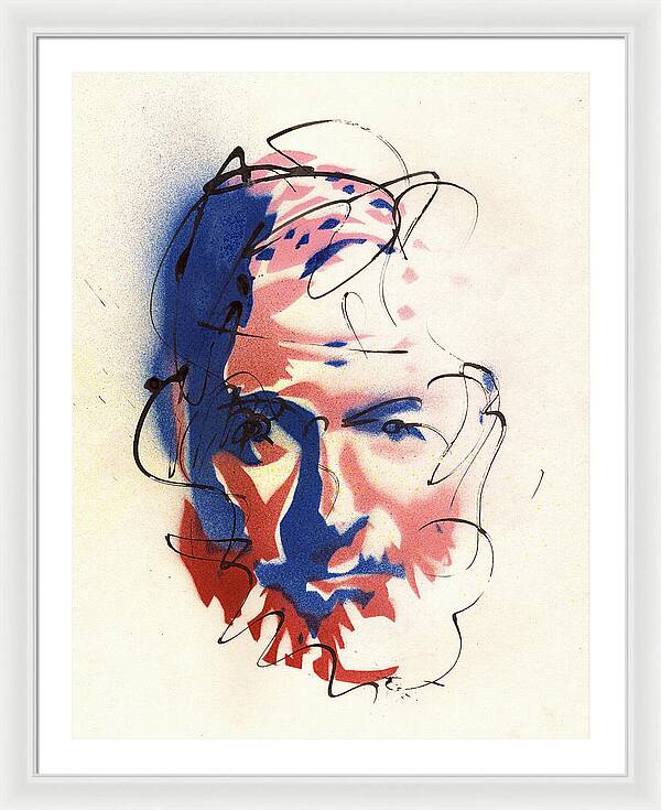 Portrait of Ernest Hemingway - Framed Print