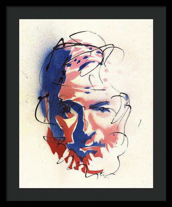 Portrait of Ernest Hemingway - Framed Print