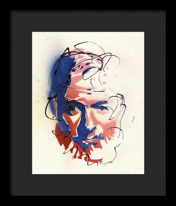 Portrait of Ernest Hemingway - Framed Print