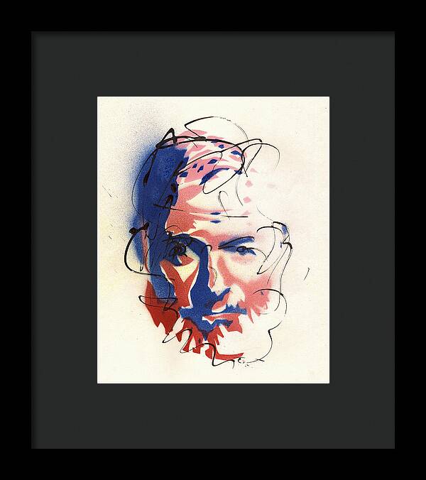 Portrait of Ernest Hemingway - Framed Print