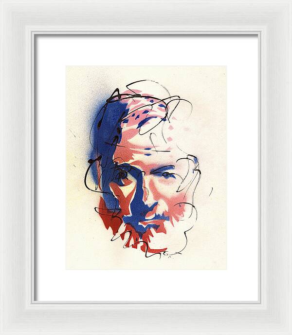 Portrait of Ernest Hemingway - Framed Print