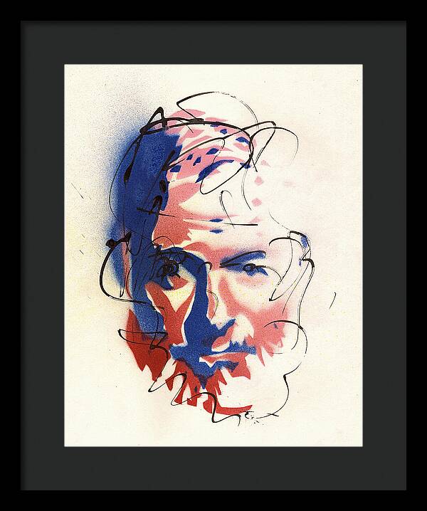 Portrait of Ernest Hemingway - Framed Print