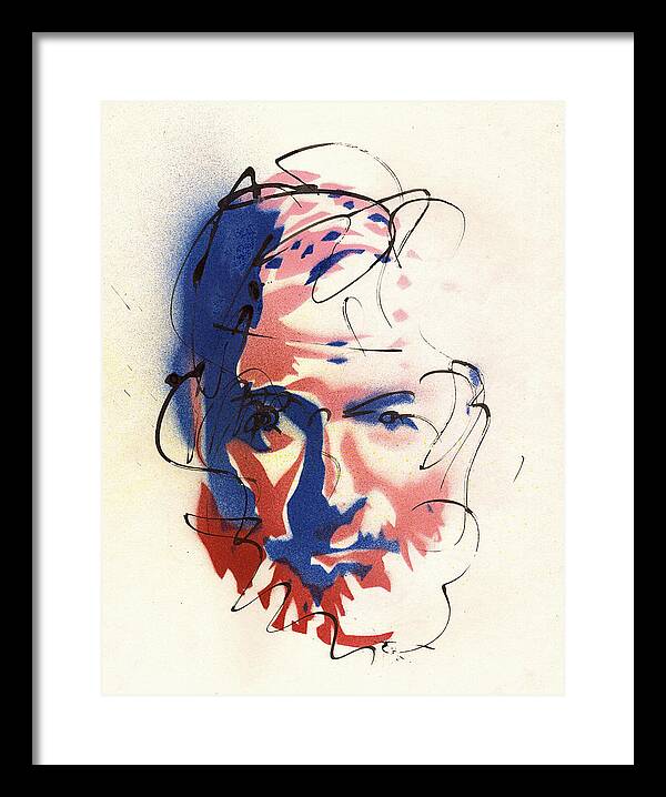 Portrait of Ernest Hemingway - Framed Print