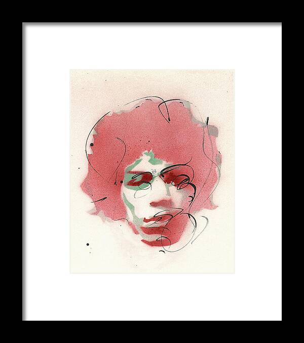 Portrait of Jimi Hendrix  2 - Framed Print