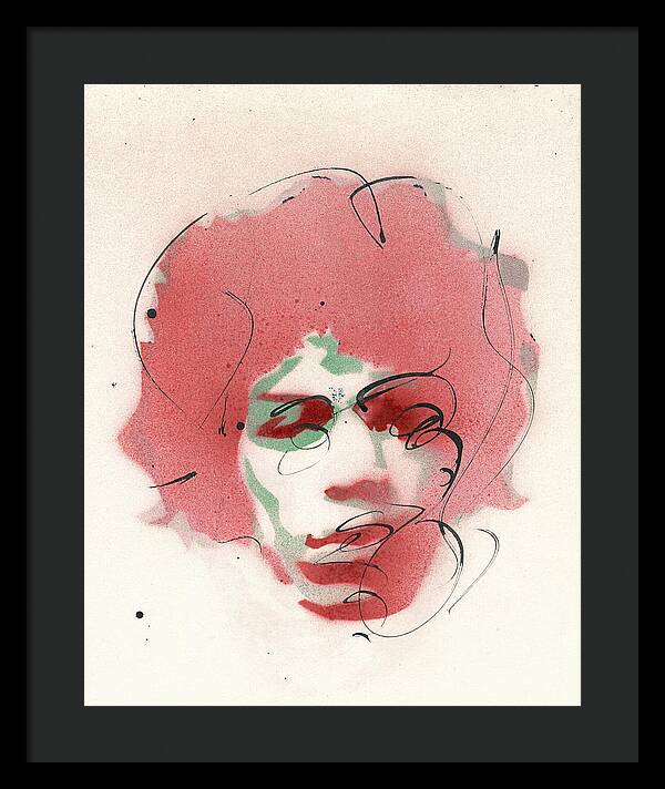 Portrait of Jimi Hendrix  2 - Framed Print