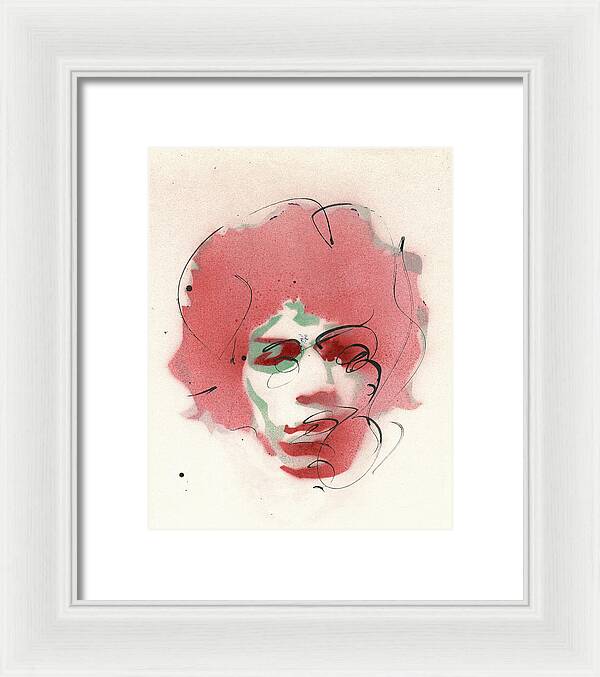 Portrait of Jimi Hendrix  2 - Framed Print