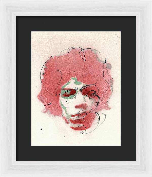 Portrait of Jimi Hendrix  2 - Framed Print