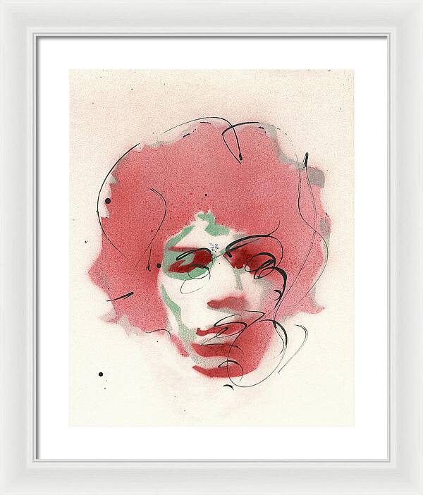 Portrait of Jimi Hendrix  2 - Framed Print