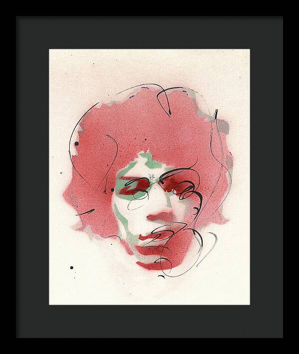 Portrait of Jimi Hendrix  2 - Framed Print